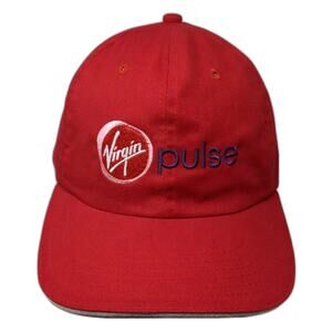 Virgin pulse Red Baseball Cap Purple Embroidered Hat OS Slideback Adjustable